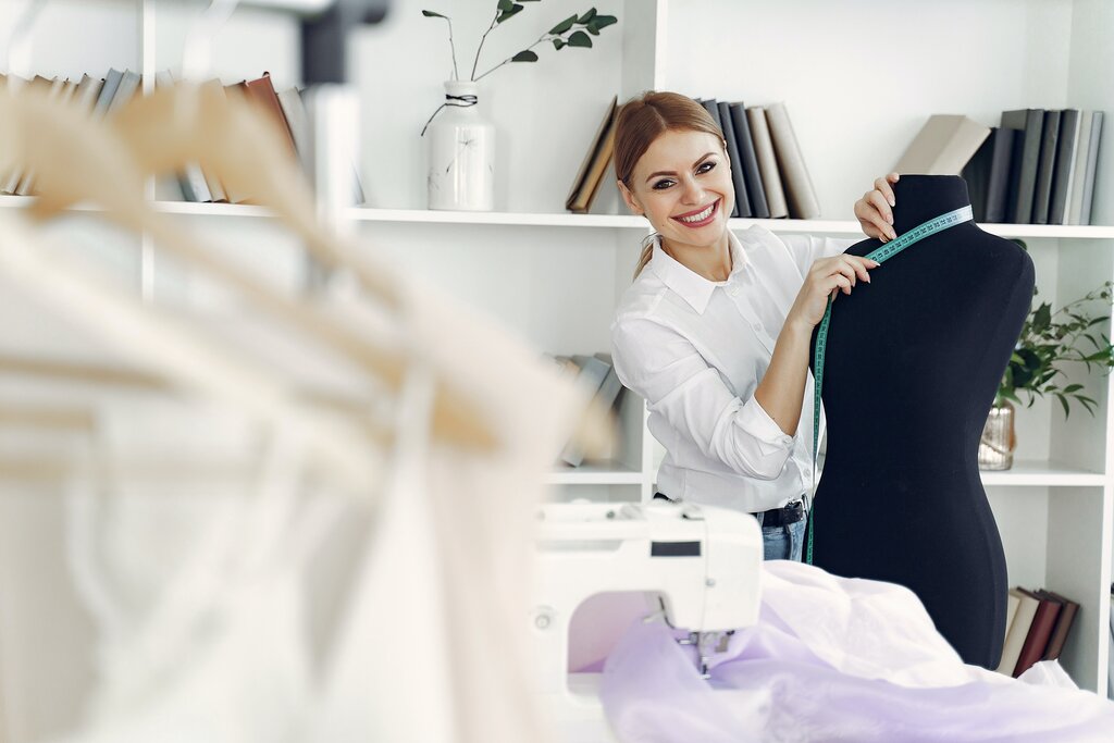 dressmaker with her mannequin