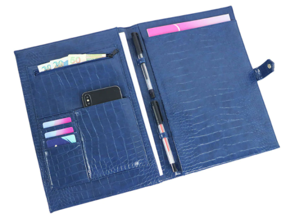 Chic and Neat Leather Folder - Blue 2