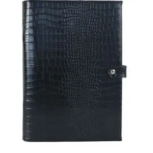 Chic and Neat Leather Folder - Black Croc